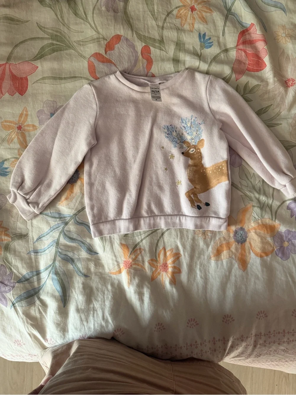 Carter's Light Pink Girls Deer Graphic Sweatshirt